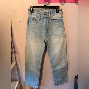 Zara light blue high waisted wide leg jeans